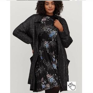 Torrid Black and Gray Women's Cardigan